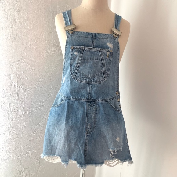 Zara Dresses & Skirts - Zara Distressed Overalls Dress